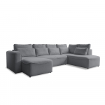 Pilka kampinė sofa-lova (U formos) Homely Tommy - Miuform