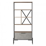 Pilka knygų spinta 75,5x161 cm Magda - Kalune Design