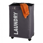 Pilkas skalbinių krepšys Wenko Quadro, 79,2 l