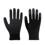 Pirštinės, pašiltintos, aplietos lateksu, juodos sp., 9 dydžio