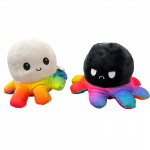 Pliušinis dvipusis aštuonkojis Tik Tok Octopus - juodas / baltas