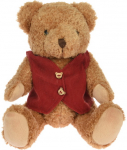 Pliušinis meškutis su liemene XMAS BEAR 19 cm. įv. rūšys