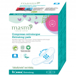 Ploni ir itin ilgi medvilniniai higieniniai paketai su sparneliais, ekologiški