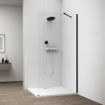 Polysan ESCA dušo sienelė 80 cm juodos matinės spalvos su kampiniu laikikliu