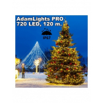 Profesionali AdamLights smulkių lempučių lauko girlianda | IP67, 720 LED, 120 m.