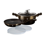 Puodo ir keptuvės rinkinys Berlinger Haus Shiny Black Edition, 5 dalių, BH-6616