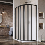 Pusapvalė dušo kabina Ravak Supernova SKKP6, juoda Grape, 90 cm