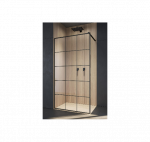 Radaway Modo X Black ll Factory ir Modo New Black ll Factory Walk in dušo pertvara 8 mm stiklas : Dydis - 70cm, Spalva - Juodos spalvos profiliai, Stiklas - Transparent