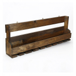 Rankų darbo vyno ir taurių laikiklis iš medžio masyvo Catalin Faina, 90 x 30 x 12 cm