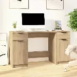 Rašomasis stalas su šonine spintele, ąžuolo, apdirbta mediena