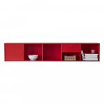 Raudona sieninė knygų lentyna Mistral 108