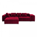 Raudono aksomo kampinė sofa (kintama) Rome Velvet - Cosmopolitan Design