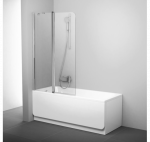 Ravak CVS2-100 vonios sienelė 100x150cm : Durų/sienelės pusė - Vyriai/tvirtinimai kairėje, Dydis - 100cm, Profilio spalva - Balta, Stiklas - Skaidrus