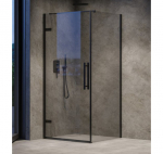 RAVAK Dušo kabina Cool! COSD1 + COPS : Dešinės pusės (R) dušo kabinos matmenys mm - 1000 mm, Kairės pusės (L) dušo kabinos matmenys mm - 900 mm, Profilio spalva - Juoda, Stiklas - Skaidrus