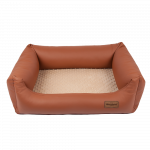 RECOBED sofa Linkoln eko oda, ruda ir smėlio spalvos L100x80cm