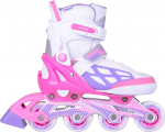 Reguliuojamo dydžio riedučiai su šviečiančiais ratukais Worker Nubila - Pink-Purple-White L (40-43)