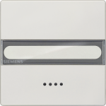 Rocker switch with window, with label for emergency switch for heating, 68x68mm, platinum metallic, DELTA style 5TG7155-1 | 4001869382807