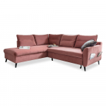 Rožinės spalvos aksominė kampinė sofa Miuform Stylish Stan L, kairysis kampas