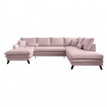 Rožinės spalvos U formos sofa-lova Miuform Charming Charlie, dešinysis kampas