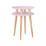 Rožinis šoninis staliukas Ragaba UFO, Ø 45 cm