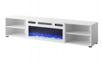 RTV spintelė POLO 180x33x39 balta + židinys baltas