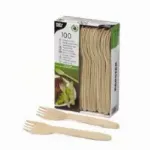 Šakutės, medinės, 16,5 cm, 100 vnt.