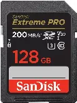 "SanDisk Extreme PRO" 128 GB SDXC atminties kortelė + 2 metų "RescuePRO Deluxe" iki 200MB/s ir 90MB/s skaitymo/rašymo greitis, UHS-I, 10 klasė, U3, V30; EAN:619659188634
