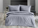 Satininės patalynės komplektas STRIPE, pilkos sp., 160 x 200 cm, 2 x 70 x 70 cm, 100 % medvilnės