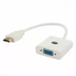 "Savio" CL-27B vaizdo kabelio adapteris HDMI A tipo (standartinis) VGA (D-Sub), baltas
