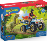 SCHLEICH DINOSAURS Pabėgimas nuo velociraptoriaus keturračiu