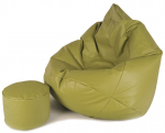 Sėdmaišis su pufu Mega Comfort XXL, dirbtinė oda, alyvuogių spalvos