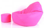 Sėdmaišis su pufu Mega Comfort XXL, dirbtinė oda, rožinis