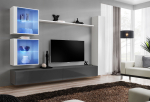 Sekcija Switch XVIII su LED apšvietimu, balta/tamsiai pilka