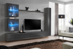 Sekcija Switch XVIII su LED apšvietimu, tamsiai pilka