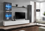 Sekcija Switch XVIII su LED apšvietimu, tamsiai pilka/balta