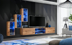 Sekcija Switch XXII su LED apšvietimu, ąžuolo