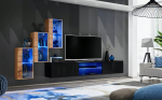 Sekcija Switch XXII su LED apšvietimu, ąžuolo/juoda