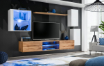 Sekcija Switch XXIII su LED apšvietimu, balta/ąžuolo