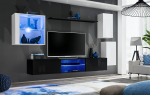 Sekcija Switch XXIII su LED apšvietimu, balta/juoda