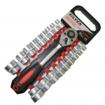 Šešiakampių lizdinių raktų rinkinys su terklšle 19 vnt. CrV