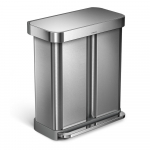 Sidabrinė šiukšliadėžė simplehuman, 58 l