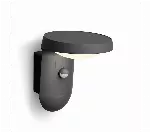 Sieninis LED lauko šviestuvas PHILIPS Tyla, IP44,9W, 4000K, 930lm, su jud., davikliu , antracito sp.