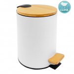 Šiukšliadėžė Sapho BAMBUS balta spalva 3 litrų talpa
