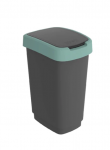 Šiukšlių dėžė ROTHO TWIST, žalios sp., 33 x 25 x 48 cm, 25 l