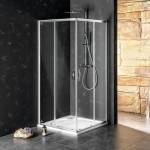 Skaidraus stiklo dušo kabina GELCO SIGMA SIMPLY chromo spalvos korpuso dalys 90x80cm