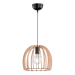 Smėlio spalvos pakabinamas šviestuvas iš medžio ir metalo Trio Pendant Medis, aukštis 150 cm