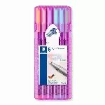 Spalvoti pasteliniai rašikliai STAEDTLER, 0,3 mm, 6 vnt.