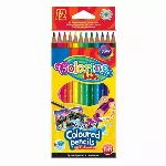 Spalvoti pieštukai, akvareliniai,su teptuku COLORINO, 12 spalvų