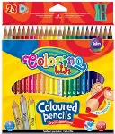 Spalvoti pieštukai Colorino Kids trikampiai 24 spalvų, su drožtuku