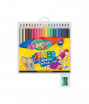 Spalvoti pieštukai, dideli, apvalūs Colorino Kids Jumbo 18 spalvų su drožtuku